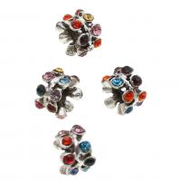 Iron Spacer Beads, DIY & with rhinestone, mixed colors, 12mm 