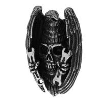 Stainless Steel Skull Pendant, 316 Stainless Steel, fashion jewelry & DIY & Unisex & blacken, black Approx 7mm 