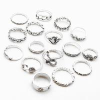 Zinc Alloy Ring Set, plated, 16 pieces & for woman US Ring 