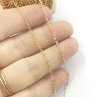 Brass Heart Chain, 18K gold plated, DIY 