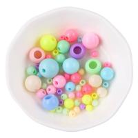 Solid Color Acrylic Beads, Round, DIY mixed colors, 4-12mm 