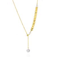 Collier de perles en plastique, Argent sterling 925, avec perle de plastique, Placage, pour femme, plus de couleurs à choisir Environ 15.74 pouce, Vendu par PC