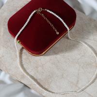 Collar de Perlas Natural de Freshwater, Perlas cultivadas de agua dulce, con aleación de zinc, para mujer, Blanco, longitud:45 cm, Vendido por UD