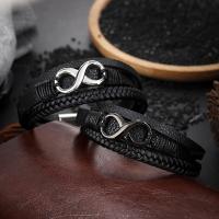 Cowhide Bracelet, titanium steel magnetic clasp, stoving varnish, for man 25.7mm Approx 8.27 Inch 