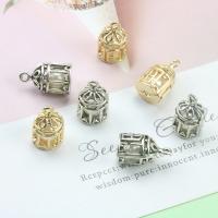 Plastic Zinc Alloy Pendants, with Plastic Pearl, Cage, plated, Unisex Approx 