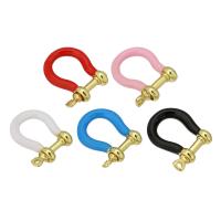 Brass Screw Clasp, gold color plated, enamel 