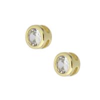 Cubic Zirconia Brass Beads, Round, gold color plated, micro pave cubic zirconia 