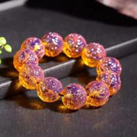 Amber Bracelet, Carved, Unisex, mixed colors Approx 19 cm 