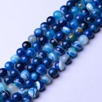 Natural Lace Agate Beads, Blue Agate, Round, DIY blue Approx 15 Inch 