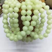 Night-Light Stone Beads, Round, polished, DIY light green 