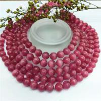 Cats Eye Beads, Round, polished, DIY rose carmine 