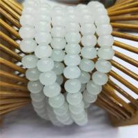 Gefärbter Marmor Perlen, Abakus,Rechenbrett, poliert, Nachahmung jade & DIY & verschiedene Größen vorhanden, weiß, verkauft von Strang