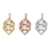 Cubic Zirconia Brass Pendants, plated, micro pave cubic zirconia & hollow Approx 2mm 