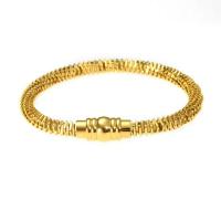 Titane bracelet en acier et bracelet, Acier titane, beignet, Placage ionique sous vide, pour femme, doré, 6mm Environ 7.48 pouce, Vendu par PC