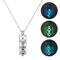 Luminated Necklace, Zinc Alloy, Column, platinum color plated, for woman & hollow Approx 23.6 Inch 