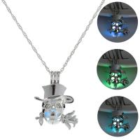 Luminated Necklace, Zinc Alloy, Skull, platinum color plated, Halloween Design & for woman & hollow Approx 17.7 Inch 