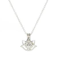 Luminated Necklace, Zinc Alloy, with 1.96inch extender chain, Lotus, platinum color plated, for woman & hollow Approx 17.7 Inch 