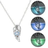 Luminated Necklace, Zinc Alloy, with 1.96inch extender chain, Wing Shape, platinum color plated, for woman & hollow Approx 17.7 Inch 