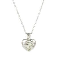 Luminated Necklace, Zinc Alloy, with 1.96inch extender chain, Heart, platinum color plated, for woman & hollow Approx 17.7 Inch 