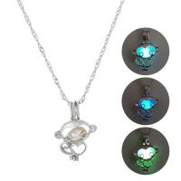 Luminated Necklace, Zinc Alloy, with 1.96inch extender chain, Monkey, platinum color plated, for woman & hollow Approx 17.7 Inch 