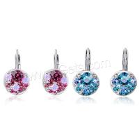 Zinc Alloy Rhinestone Leverback Earring, platinum color plated, for woman & with rhinestone 