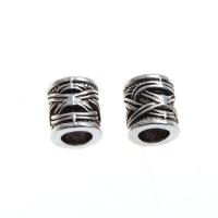 Zinc Alloy Large Hole Beads, Column, DIY, silver color Approx 6mm 