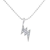 Cupronickel Necklace, with 1.97Inch extender chain, Lightning Symbol, plated, for woman & with rhinestone Approx 15.75 Inch 