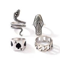 Zinc Alloy Ring Set, 4 pieces & fashion jewelry & for woman 