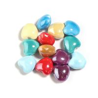 Glasierte Porzellan Perlen, Herz, DIY, gemischte Farben, 20PCs/Tasche, verkauft von Tasche