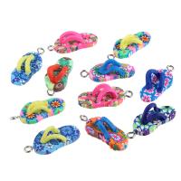 Polymer Clay Jewelry Pendants, Slipper, Unisex, mixed colors 