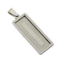 Stainless Steel Pendant Setting, Rectangle original color Approx 