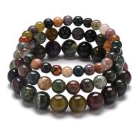Indian Agate Bracelet, Round, Unisex Approx 7 Inch 
