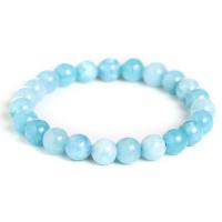 Aquamarine Bracelet, polished  & for woman, skyblue 