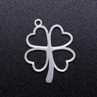 Stainless Steel Clover Pendant, 201 Stainless Steel, Four Leaf Clover, Vacuum Ion Plating, fashion jewelry & polished & DIY 
