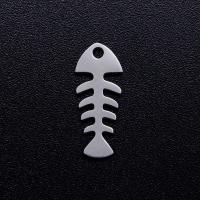 Stainless Steel Pendants, 201 Stainless Steel, Fish Bone, Vacuum Ion Plating, fashion jewelry & polished & DIY 