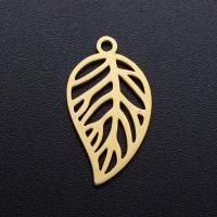 Stainless Steel Leaf Pendant, 201 Stainless Steel, Vacuum Ion Plating, fashion jewelry & polished & DIY 