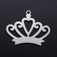 Stainless Steel Crown Pendant, 201 Stainless Steel, Vacuum Ion Plating, fashion jewelry & polished & DIY 