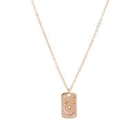 Cubic Zircon Micro Pave Brass Necklace, with 1.96inch extender chain, Rectangle, gold color plated, oval chain & micro pave cubic zirconia & for woman Approx 16.5 Inch 