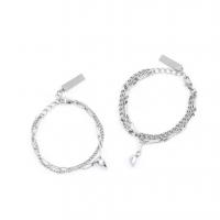 Couple Bracelet, Zinc Alloy, Heart, platinum color plated, with magnetic & for couple Approx 8.2 Inch, Approx 7 Inch 