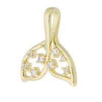 Cubic Zirconia Micro Pave Brass Pendant, Mermaid tail, gold color plated, micro pave cubic zirconia & hollow Approx 3mm 