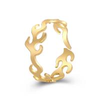 Zinklegierung Manschette Fingerring, plattiert, Modeschmuck & für Frau, goldfarben, 20mm, verkauft von PC