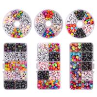 Gemischte Acryl Perlen Schmuck, Einbrennlack, DIY & verschiedene Stile für Wahl & Emaille, gemischte Farben, 8mm, verkauft von Box