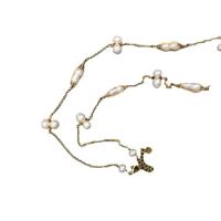 Collar de Perlas Natural de Freshwater, Perlas cultivadas de agua dulce, con aleación de zinc, para mujer, color mixto, 9-10mm, longitud:aproximado 45 cm, Vendido por UD