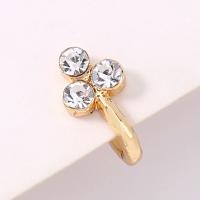 Nose Piercing Jewelry, Zinc Alloy, gold color plated, for woman & with rhinestone 
