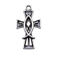 Zinc Alloy Cross Pendants, plated, silver color 
