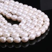 Perles d'eau douce de culture de riz, perle d'eau douce cultivée, DIY, blanc, 11-12mm Environ 38 cm, Vendu par brin
