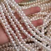 Round Cultured Freshwater Pearl Beads, DIY, white, 7mm cm 