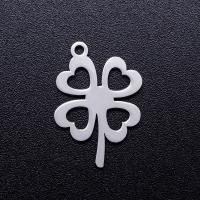Stainless Steel Clover Pendant, 201 Stainless Steel, Four Leaf Clover, Vacuum Ion Plating, fashion jewelry & DIY & Unisex 