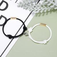 Couple Bracelet, Polyester, with Zinc Alloy, Round, plated & for couple .09 Inch 