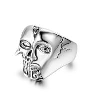 Titanium Steel Finger Ring, Skull, polished, Unisex original color 